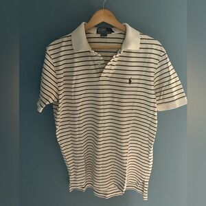 Ralph Lauren Men's Polo Shirt with Brown Stripes